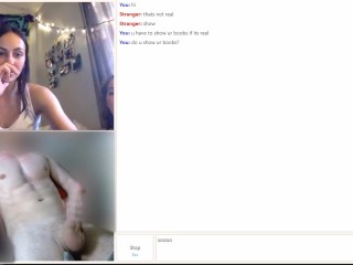 That is the biggest cock i have ever seen // Omegle teens // Big cock reaction