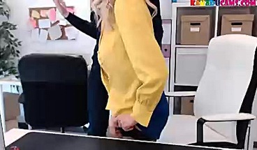 Big tits blonde makes show in office live on Kakaducmas com